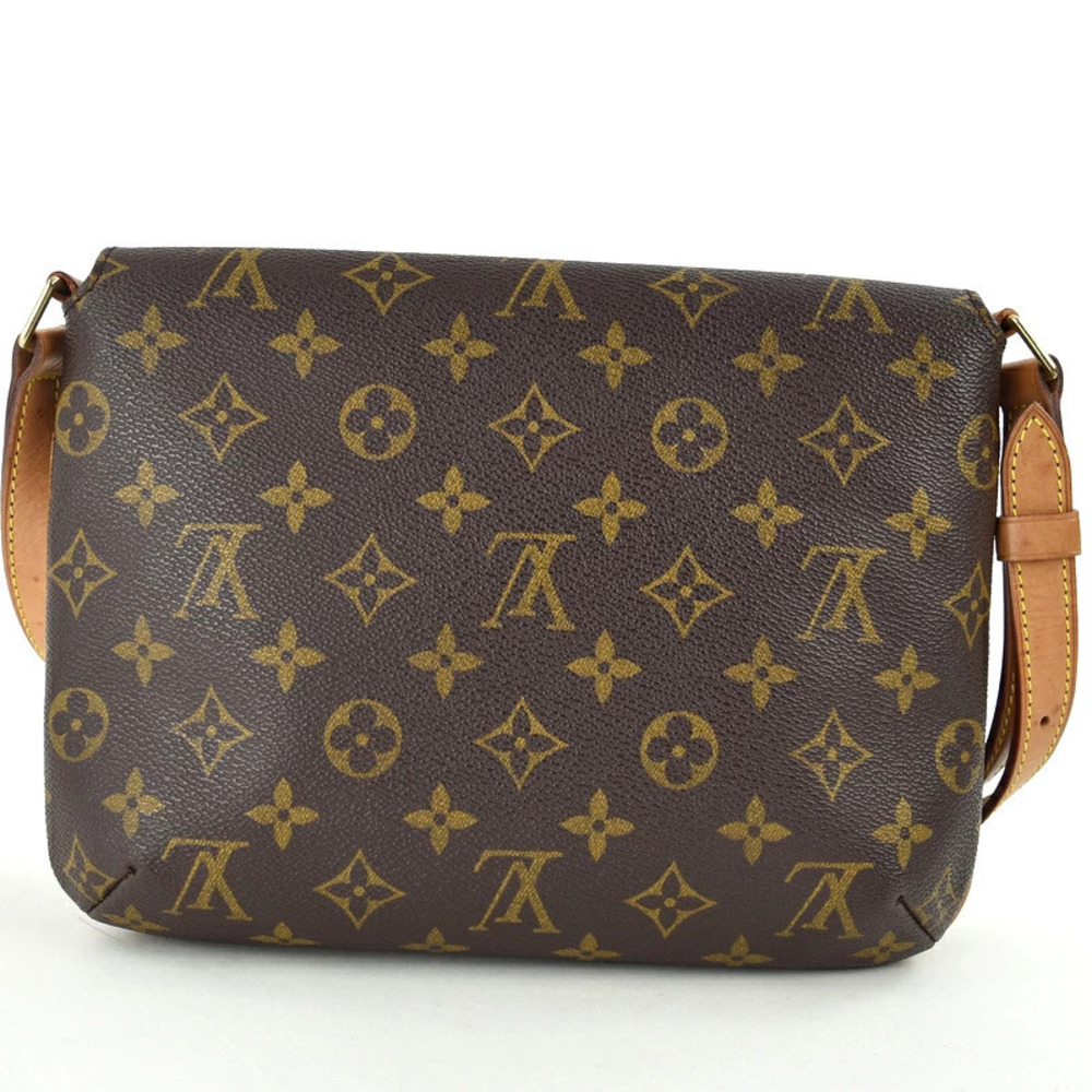 Louis Vuitton Hobo Monogram Tango Leather Brown Bag Shoulder One Musette Brown